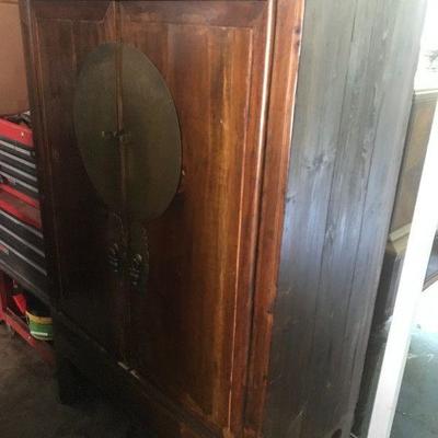 Antique Chinese 19th Century or Much Earlier Wedding Cabinet Chinoiserie