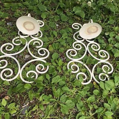 Pair of Metal Candle Holders