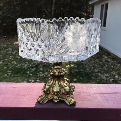 Beautiful Etched Crystal Bowl Dish