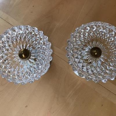 Beautiful Pair if Crystal Candle Holders Crystal Dish
