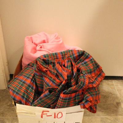 F-10 Lot of Mixed Fabric Red/Green Plaid-Pink
