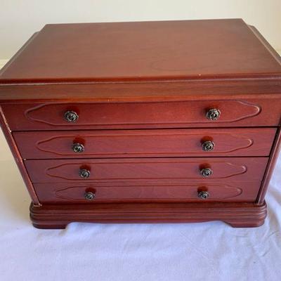 LOT 73 Wood jewelry chest