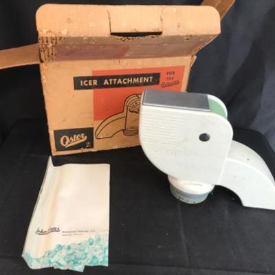 Vintage White Oster Ice Crusher Accessory Attachment 434-01 With Box