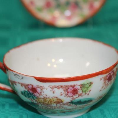 Asian Design Tea Cup and Saucer
