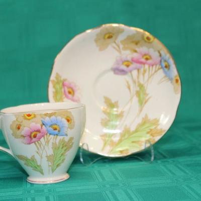 Colorful Flower Tea Cup and Saucer