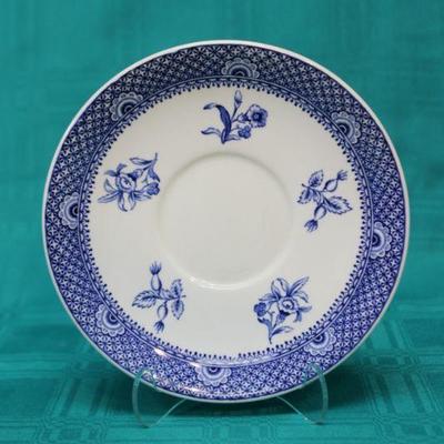 Wedgwood Blue and White Floral Tea Cup and Saucer