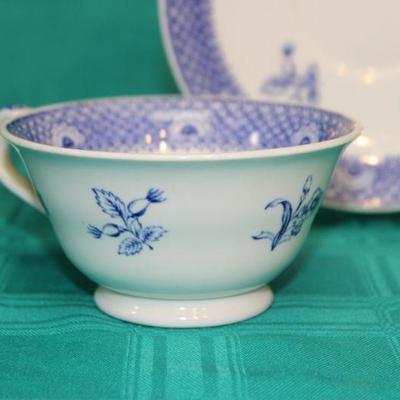 Wedgwood Blue and White Floral Tea Cup and Saucer