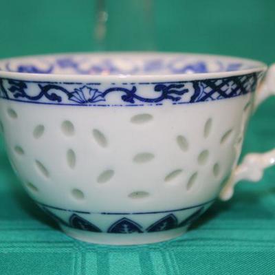 Asian Rice Tea Cup and Saucer