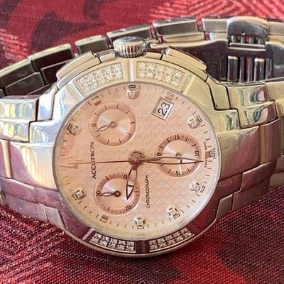 LOT 85 Accutron 26E05 York Chronograph men's diamond watch 