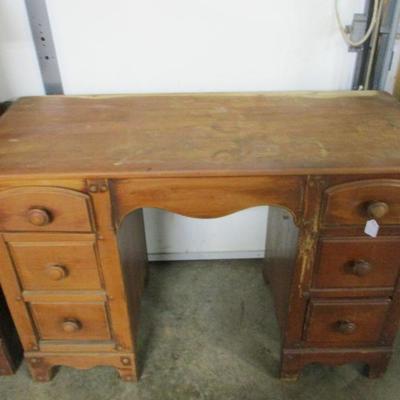 Lot 10 - Vintage Solid Wood Knee Hole Desk