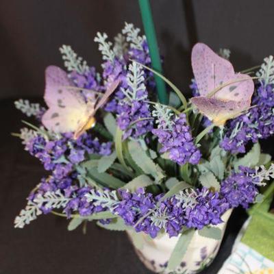 Light up Butterfly Flower Pot with Solar Butterflies & Dish Towel