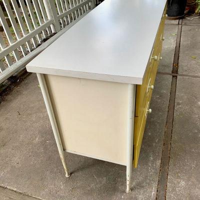 LOT 90 - RETRO 1970s Yellow & white dresser