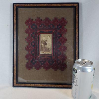 Framed Paper Embroidery with Old Photo