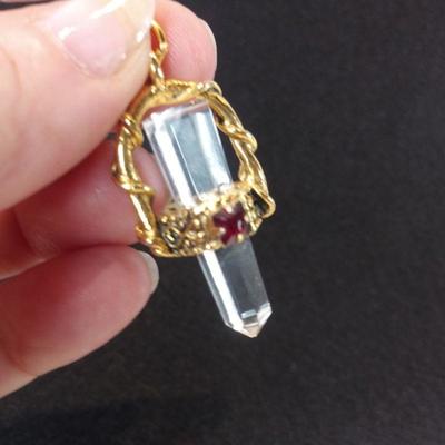 Crystal Pendant with Ruby CZ