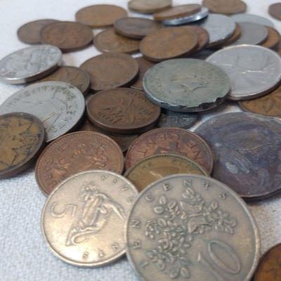 Baggie Full of Foreign and Old Coins