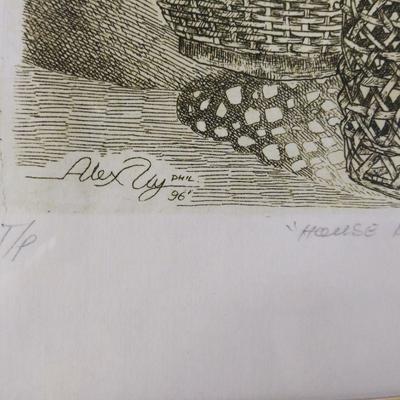"House Baskets" Etching - Signed Artist Proof