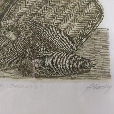 "Field Baskets" Etching - Signed Artist Proof