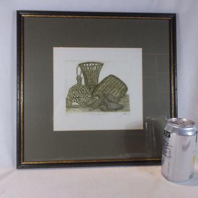 "Field Baskets" Etching - Signed Artist Proof