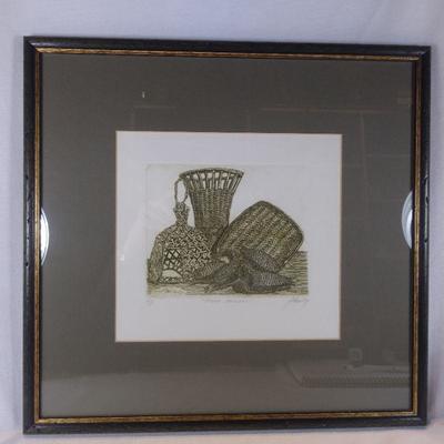 "Field Baskets" Etching - Signed Artist Proof