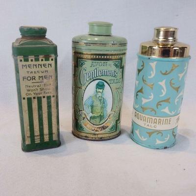 Trio of Vintage Talc Bottles