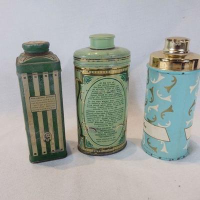 Trio of Vintage Talc Bottles