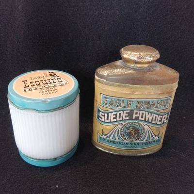 Pair of Vintage Shoe Polish Containers