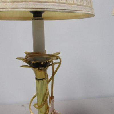 Lot 32 - Pair Of Brass Post  Lamps
