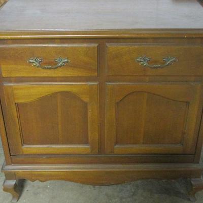 Lot 34 - Vintage Solid Wood Record Cabinet (Records not Included)
