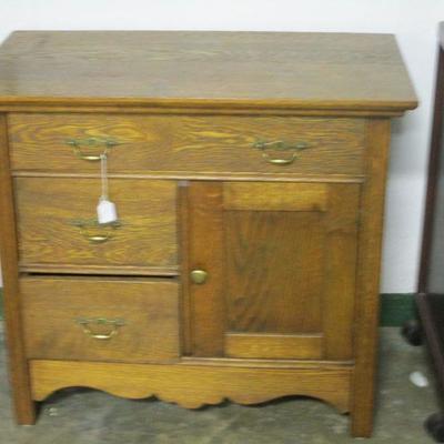 Lot 35 - Antique Solid Oak Commode Stand