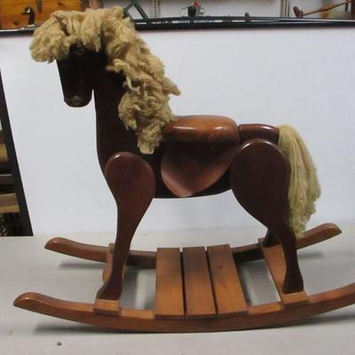 Lot 65 - Vintage Hand Crafted Wooden Rocking Horse