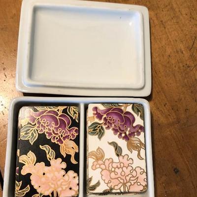 Dual Deck Playing Cards in Ceramic Box