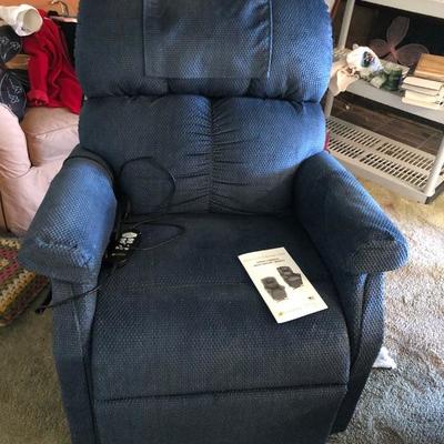 Blue Power Lift and Recline Chair