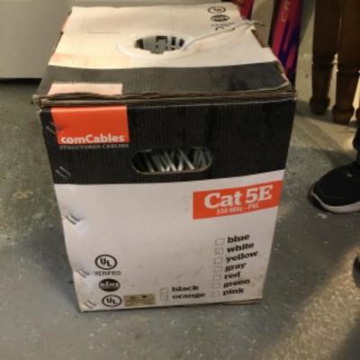 Mostly full box of cat 5E wire Lot 1421
