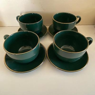 Set of 4 Soup Mugs with Saucers