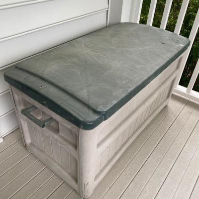 Lot # 18 Suncast Outdoor Storage Chest with contents