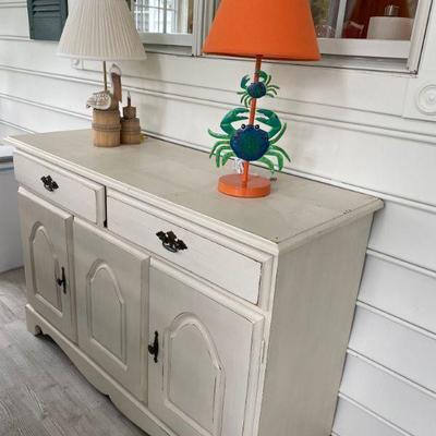 Lot #24 White Painted Side Cabinet / Server