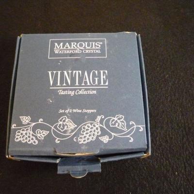 2 WATERFORD MARQUIS WINE STOPPERS IN BOX 