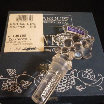 2 WATERFORD MARQUIS WINE STOPPERS IN BOX 