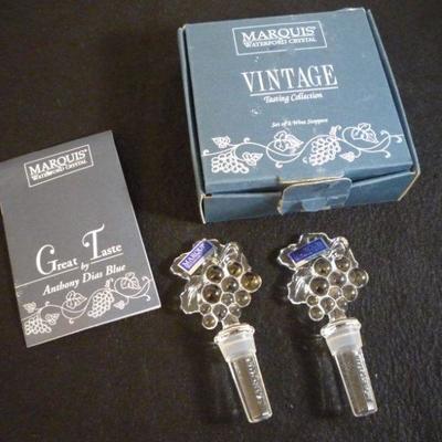 2 WATERFORD MARQUIS WINE STOPPERS IN BOX 