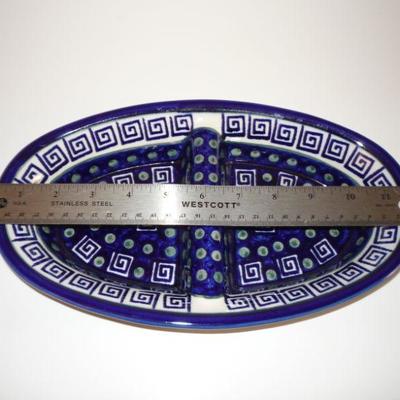 Boleslawiec Handmade in Poland - Divided Serving Dish