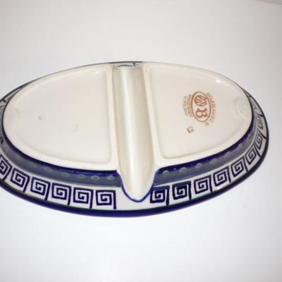 Boleslawiec Handmade in Poland - Divided Serving Dish