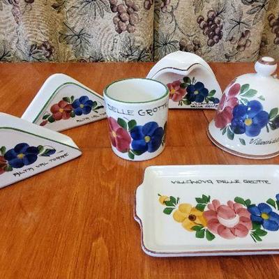 Lot of Floral Painted Pottery