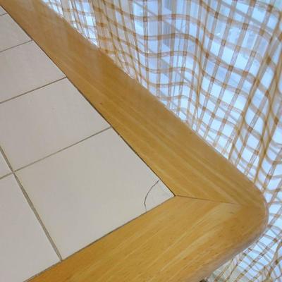Small Wood Table with Tiled Top and  2 Chairs