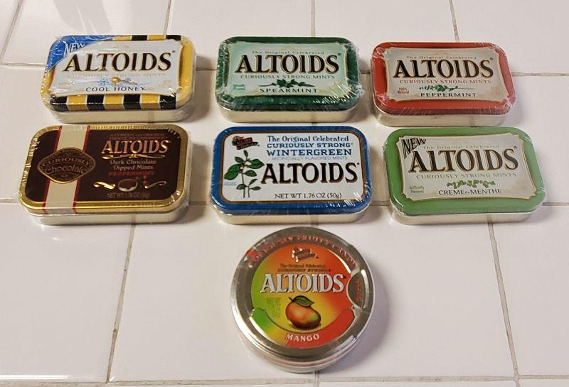 7 Sealed Altoids Tins in Variety of Flavors Lot 1