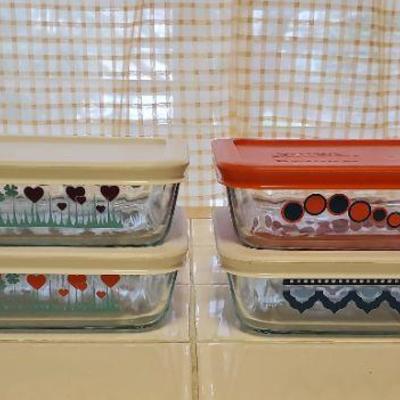 4 Pyrex Casserole/Storage Containers Lot 1