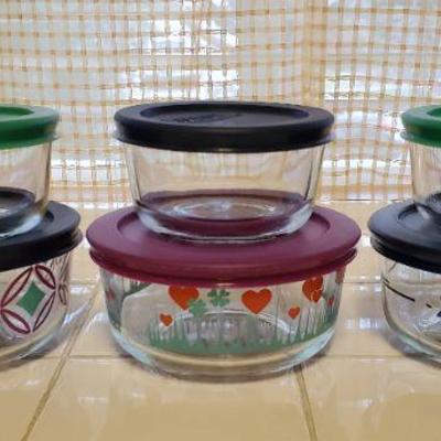 6 Pyrex Casserole/Storage Containers Lot 4