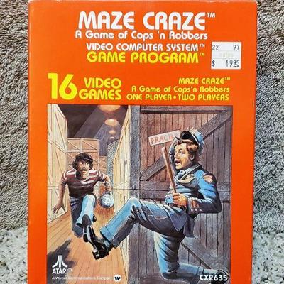 Maze Craze Game Program 16 Video Games -Orig Box for Atari CX2635