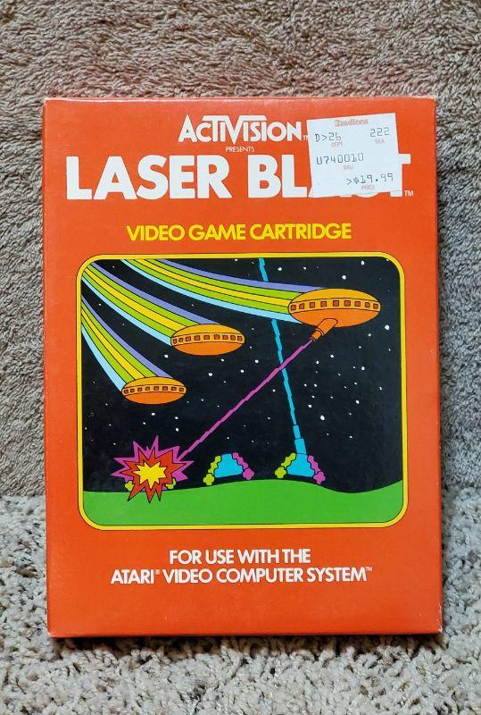 Activision Laser Blast Video Game Cartridge in Orig Box for the Atari