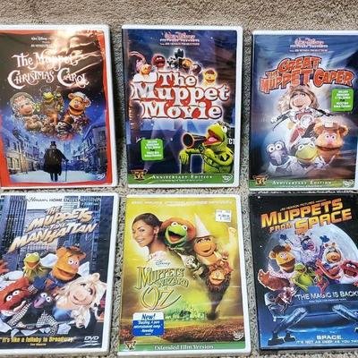 6 Disney Muppet Movie Sealed DVDs Lot