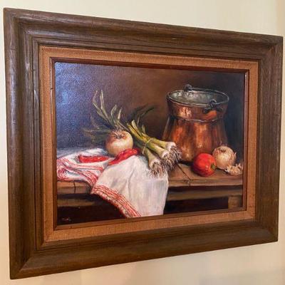 Lot #43 Still Life Oil Painting on Canvas Signed PAHL